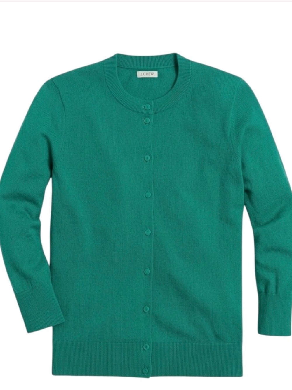 J Crew Clare Cardigan bright Kelly green 100% cotton